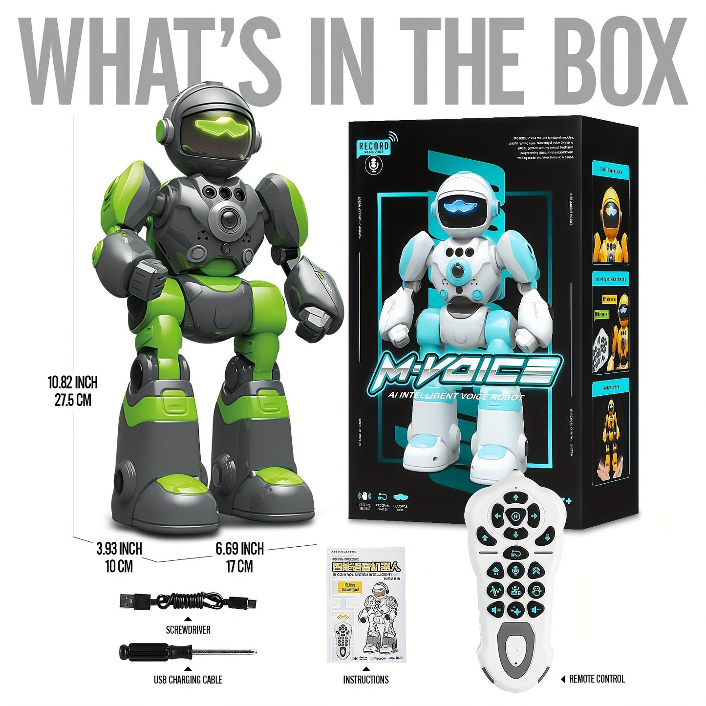 RC AI Robot Gesture Control Voice Command Programmable Touch-sense Music Song Dance Remote Control Robot For Children's Toys For Kids Ages 3+ Boys And Girls For Birthday Gifts