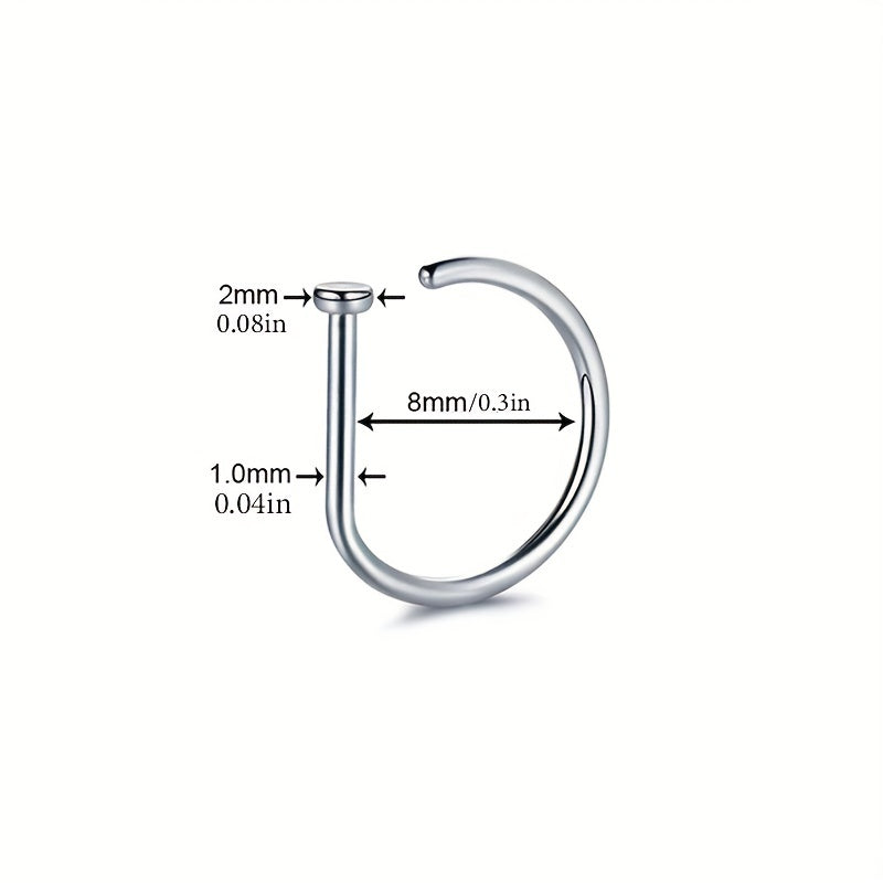 1pc Men's Faux Piercing Nose Ring, Stainless Steel Body Piercing Jewelry