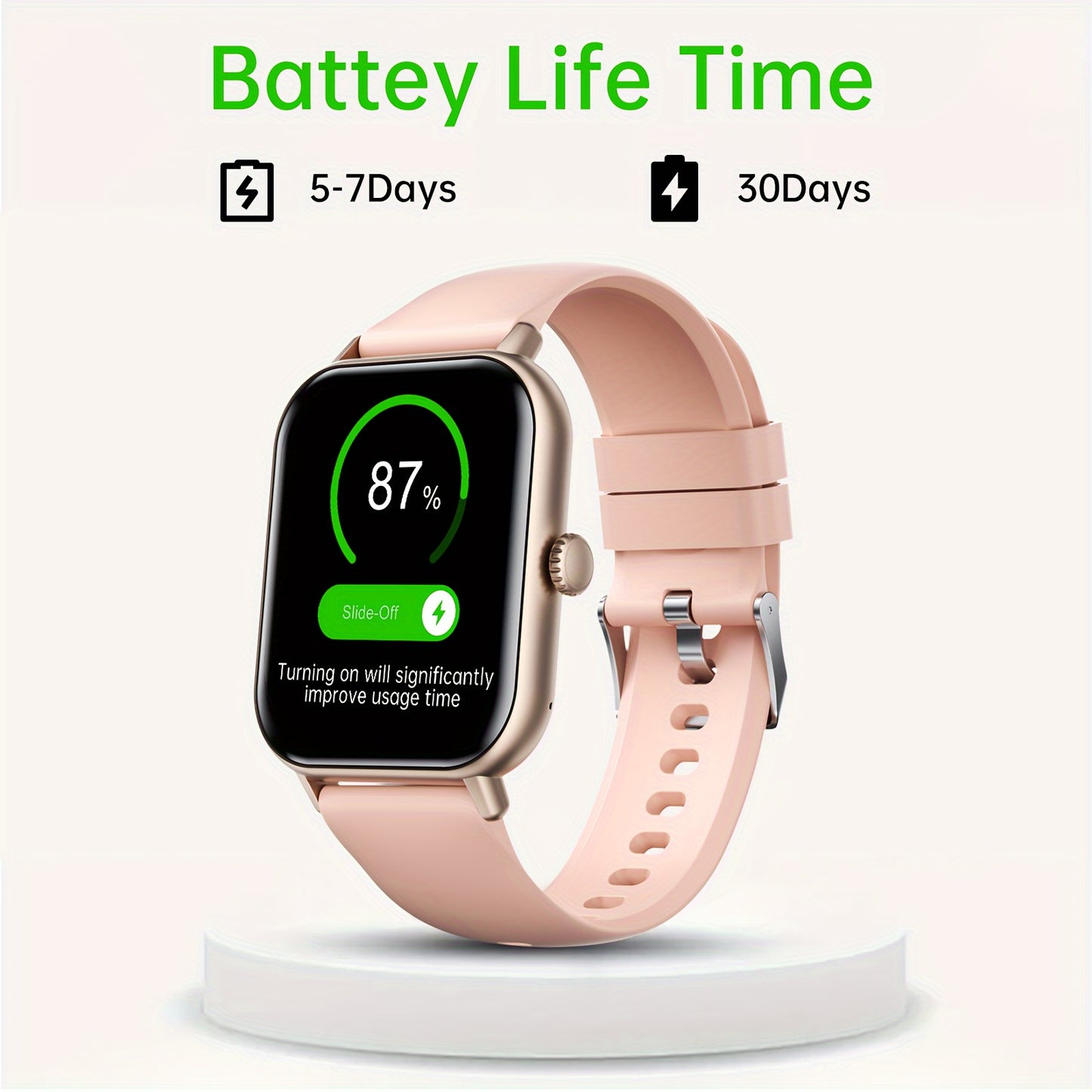 Smart Watch For Women&Men, 2.01 Inch Full Touch Screen, Smart Call Watch Round Style, Answer And Make Call, Message Push, Compatible With IPhone And Android Phones, Fashionable Fitness Tracking Watch, Steps, Distance, Calorie