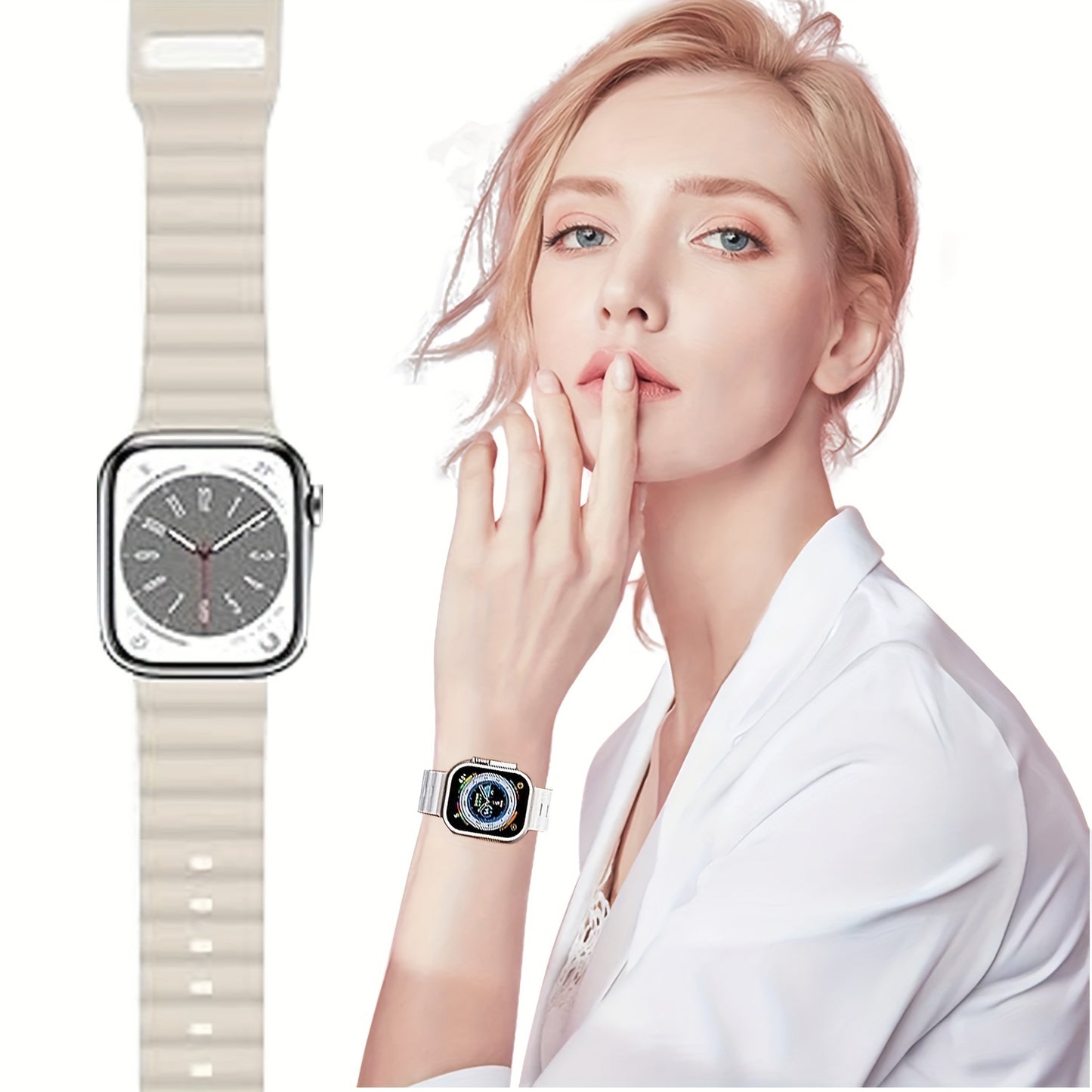 7-in-1 Smartwatch For Men And Women, With Wireless Calling Function, 7 Watch Straps For Any Use, And A Watch Will Be Given, Smartwatch With Built-in Alexa, Step Calorie Activity Tracker And Smartwatch For IOS And Android Phon