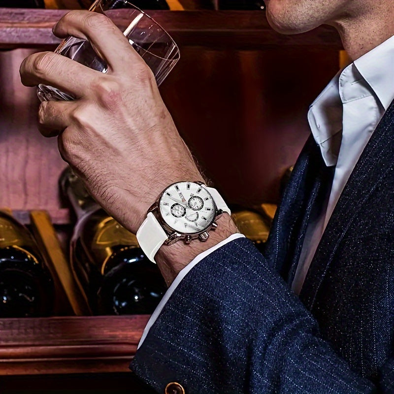 Round Quartz Watches PU Leather Strap Alloy Pointer Alloy Dial Perfect Gifts For Women Men