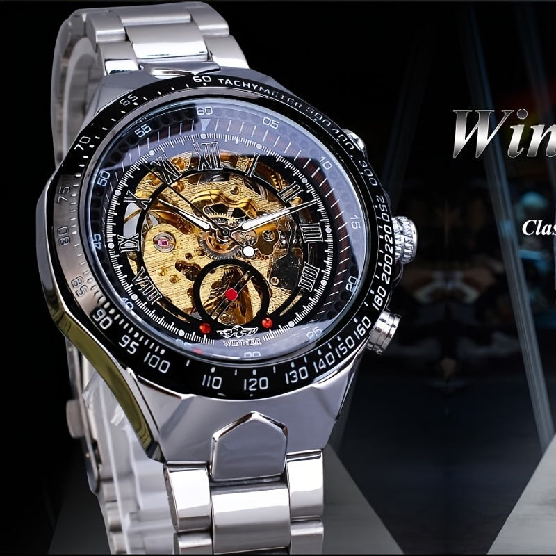 Winner Mechanical Sport Design Bezel Men's Watches, Skeleton Wristwatch, Men's Accessories