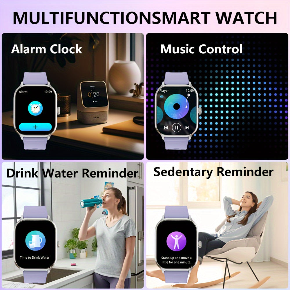 LAXASFIT 2.01" Full Touch Screen Smartwatch - IP68 Waterproof, Wireless 5.3, Fitness Tracker with Call & Text Alerts, 100+ Sports Modes, USB Charging, Compatible with Android/iPhone - Sleek Design for Men & Women, Smart Watch