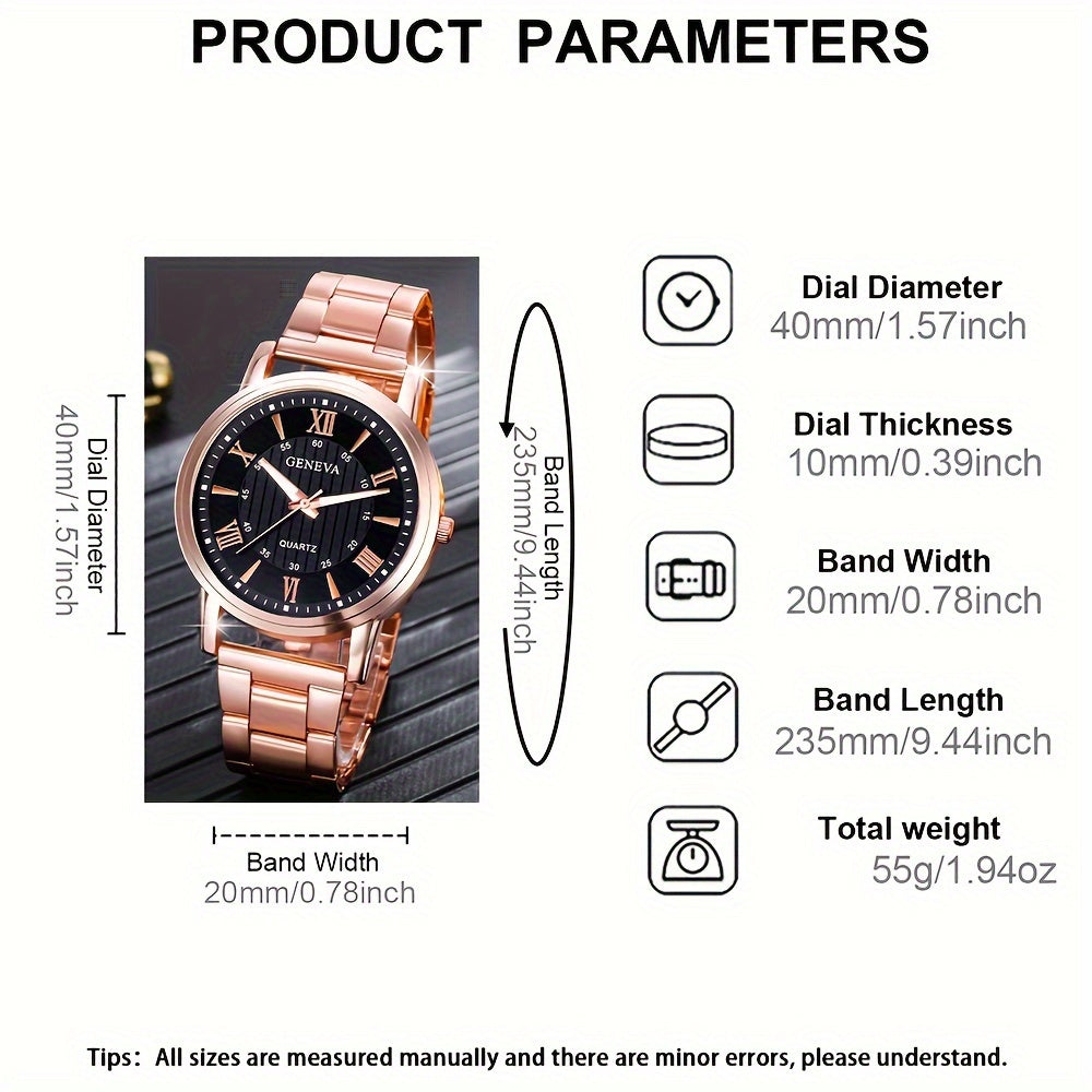 2pcs Romantic Couples Watches - Stylish Stainless Steel Quartz for Everyday Glamour - Perfect Thanksgiving Gift Set