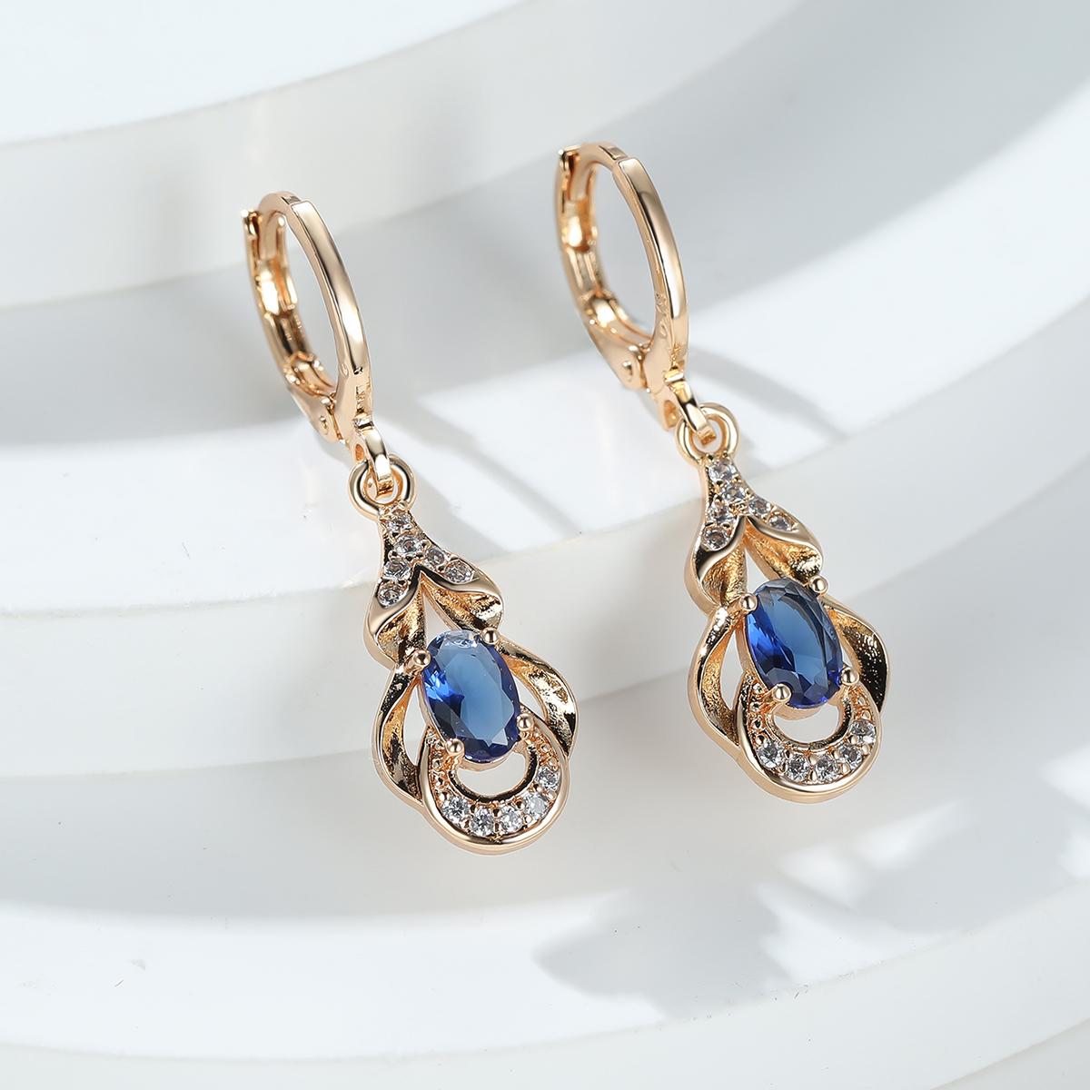 [BAMOS | Elegant Bohemian] BAMOS Women's Elegant Bohemian Ethnic Statement Earrings - Large Teardrop Blue/Purple/Pink/Black/Green/Gray/White/Beige -like luster, Dangle Hoops with Secure Hook Closure, Everyday & Valentine's Je