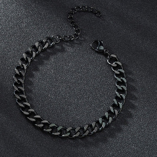 3-7mm Chunky Miami Curb Chain Stainless Steel Bracelet For Men Women Cuban Link Chain Wristband Classic Punk Heavy Jewelry