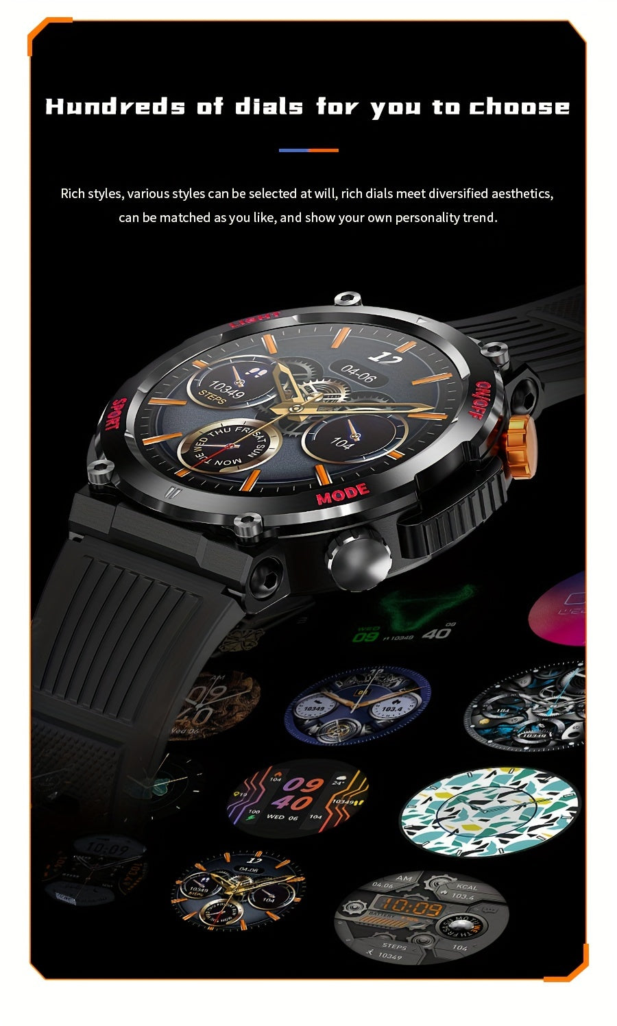 LIGE Smart Watch With 1.46" IPS High-definition Full Touch Screen/LED Lights/IP67 Waterproof/Customized Dials/Data/sports/sports Records/weather/information Reminders, Multi-functional Watches For Android And IPhone, Exquisit