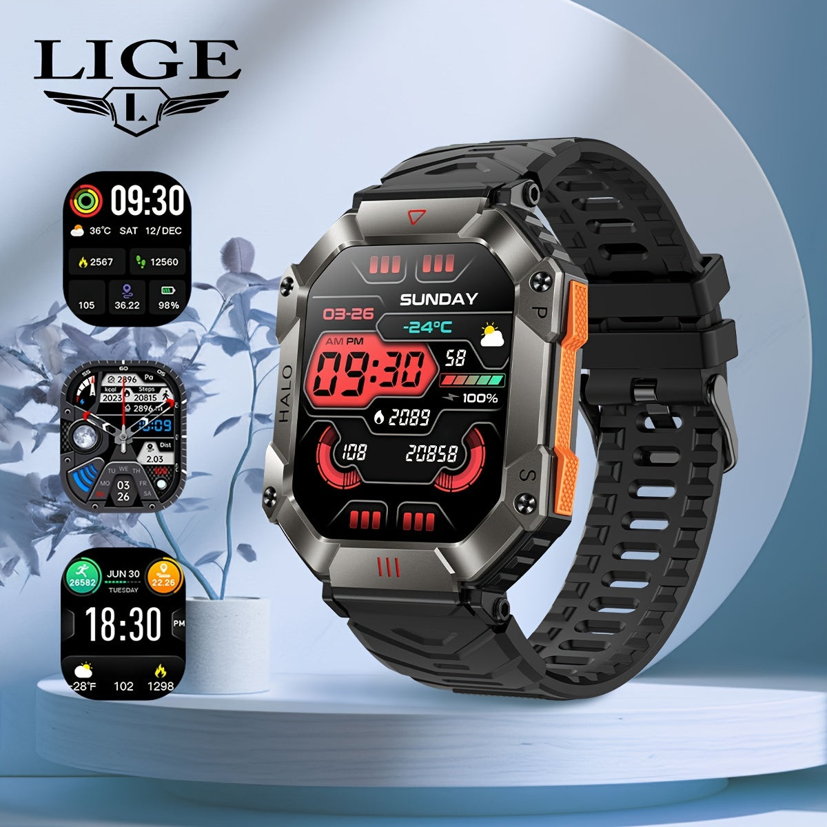 Smart Watch (Answer/Make Call), 2.0 Inch 100+Sport Modes/Altitude Pressure Compass/GPS Track Watch MAC Address Viewing, Watches For Android & Iphone. Fitness Watch For Women/Men