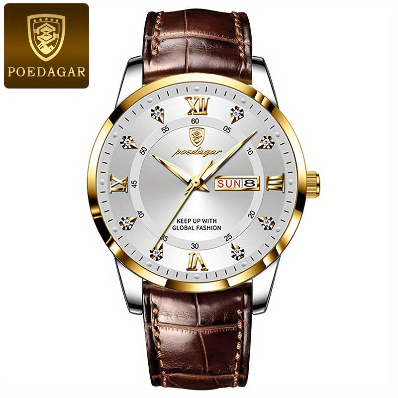 POEDAGAR Waterproof Luminous Calendar Men's Watches Students Korean Version Of The Trend Of Youth Quartz Watches