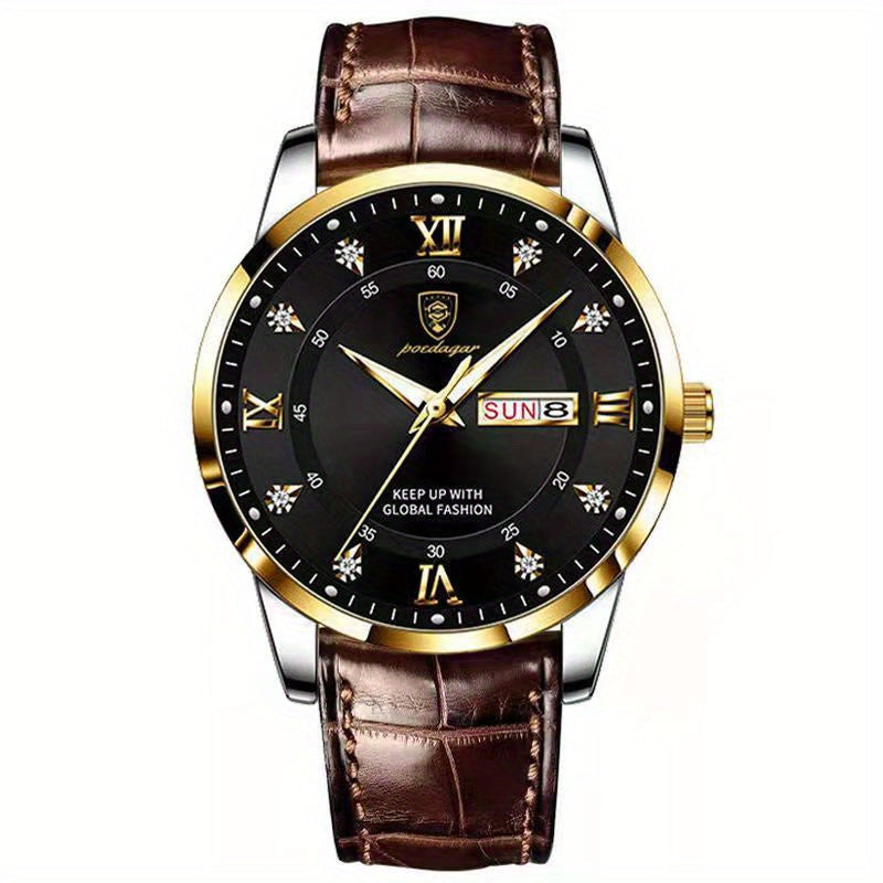 POEDAGAR Waterproof Luminous Calendar Men's Watches Students Korean Version Of The Trend Of Youth Quartz Watches