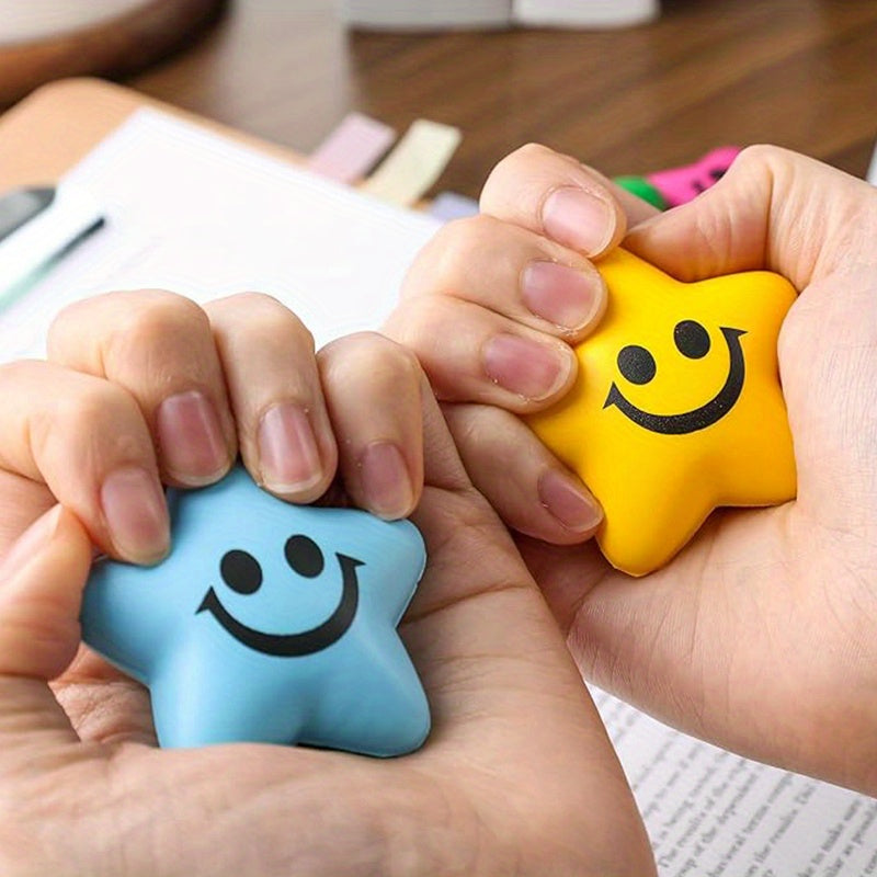 20/40/60Pcs Mix colour Star Stress Balls, Smile Face Stress Ball Fidget Sensory Toys for Kids Adults Classroom Prizes Halloween Christmas Gift