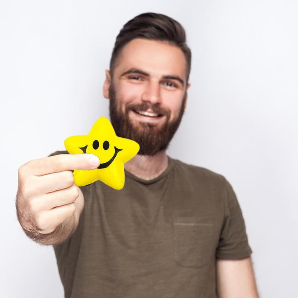 20/40/60 قطعة من كرات التوتر على شكل نجمة بألوان مختلطة، كرة التوتر على شكل وجه مبتسم، ألعاب حسية للأطفال والكبار، جوائز للفصول الدراسية، هدايا الهالوين والكريسماس