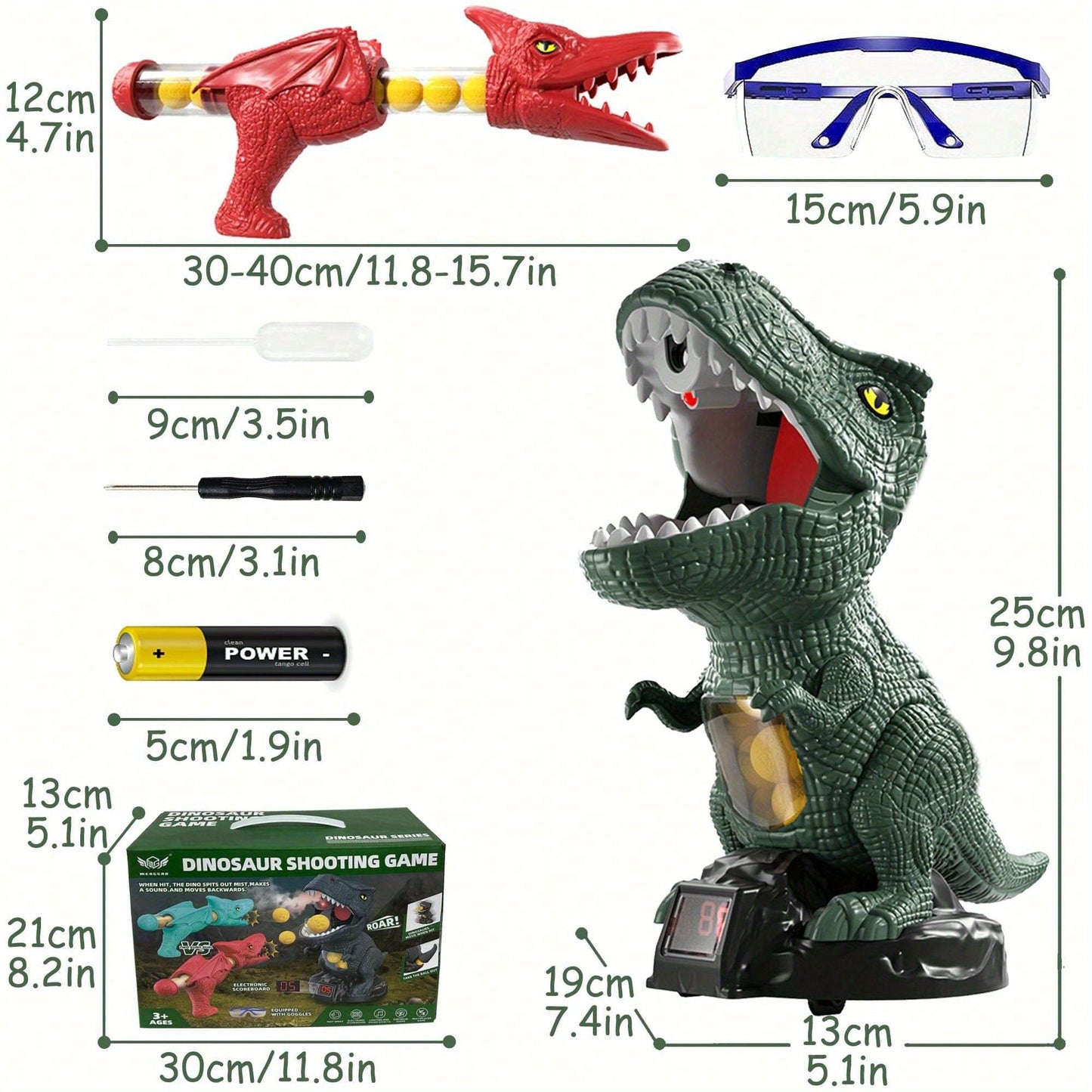 BZX Dinosaur Shooting Toy, Dinosaur Toys For Kids 5-7, 2 Air Pump Guns And 72 Foam Bullets, Hand-Eye Coordination Exercise Toy Gun, Kids Toys For 4, 5, 6, 7, 8, 9 Year Olds, Easter Gifts For Kids
