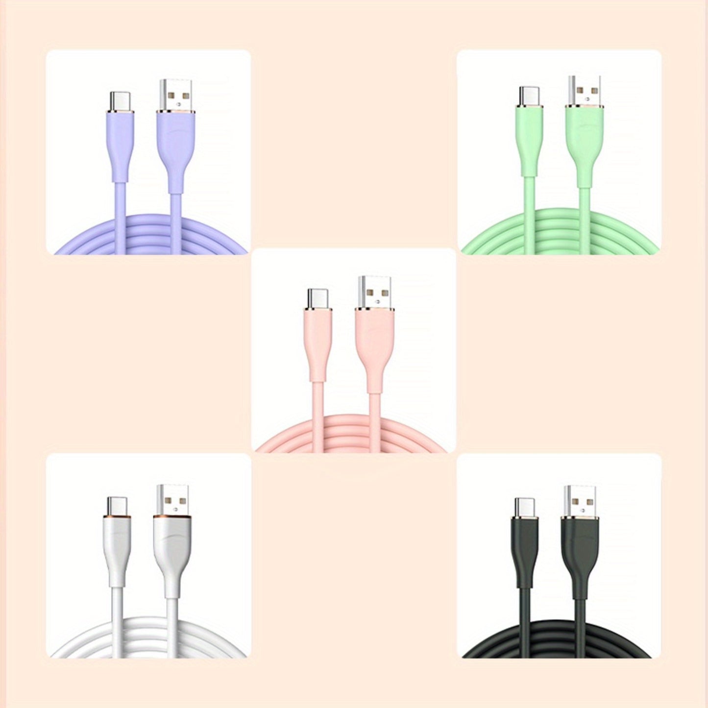 [كابل شحن فائق السرعة] كابل شحن فائق السرعة GICOOK 88 واط - سيليكون ناعم، متين، مرن، عالي السرعة من النوع C إلى USB-C لهواتف Android، متوافق مع Honor وXiaomi وHuawei Mate60 Pro