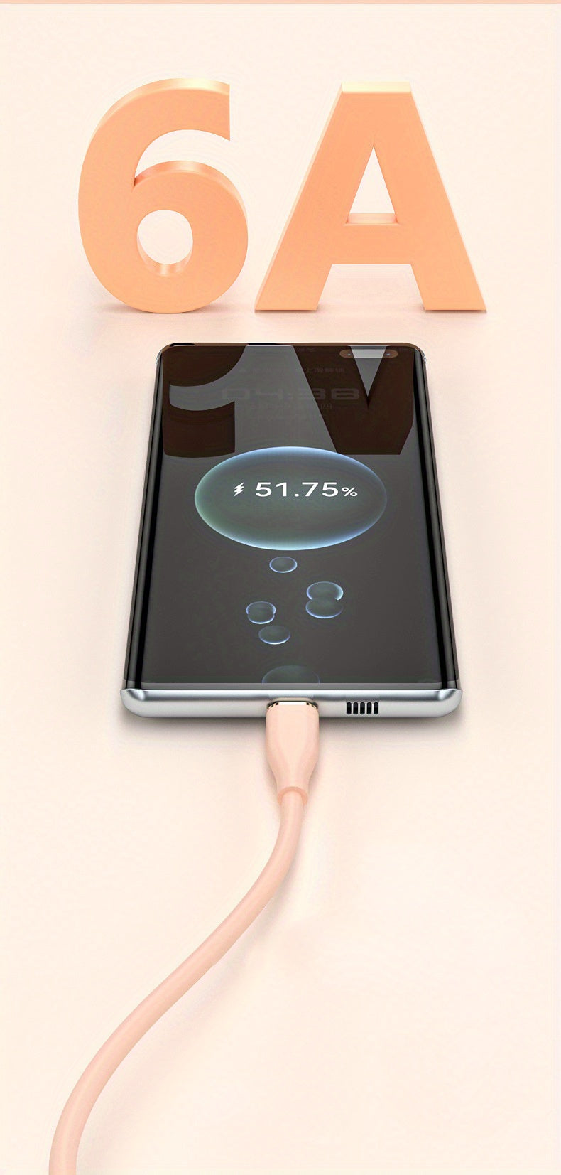 [كابل شحن فائق السرعة] كابل شحن فائق السرعة GICOOK 88 واط - سيليكون ناعم، متين، مرن، عالي السرعة من النوع C إلى USB-C لهواتف Android، متوافق مع Honor وXiaomi وHuawei Mate60 Pro