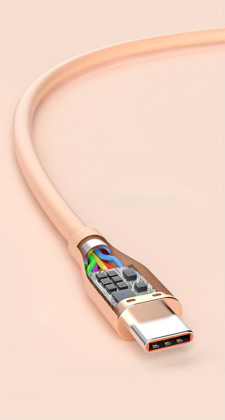 [كابل شحن فائق السرعة] كابل شحن فائق السرعة GICOOK 88 واط - سيليكون ناعم، متين، مرن، عالي السرعة من النوع C إلى USB-C لهواتف Android، متوافق مع Honor وXiaomi وHuawei Mate60 Pro