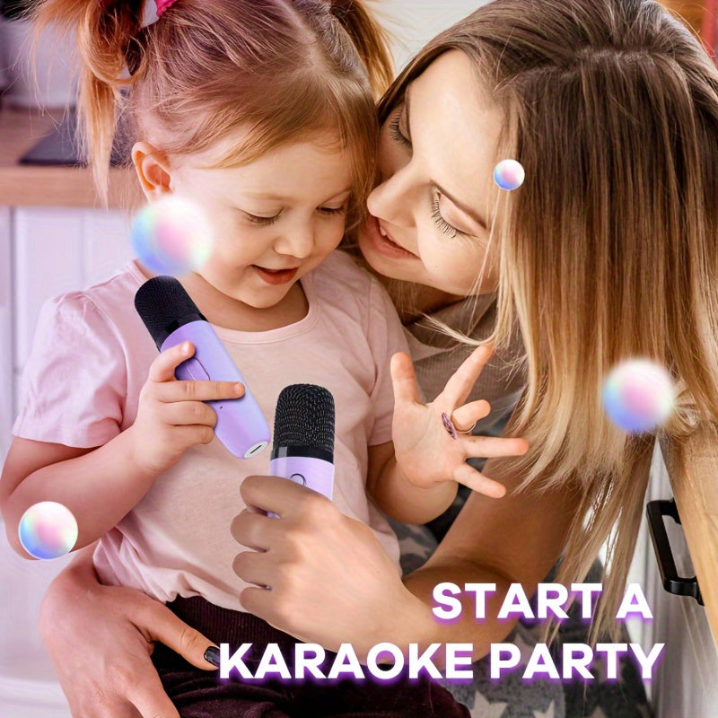 BONAOK, Karaoke Toys For Kids With 2 Microphones, Karaoke Machine With LED Light And Voice Changing Effect, Suitable For Birthday Party, Family Party, Halloween, Christmas Speaker Singing Machine.
