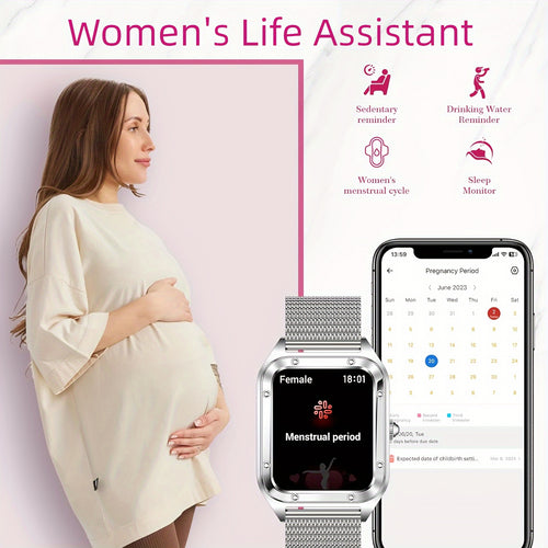 1.6" HD Screen Smartwatch for Women and Men - Wireless Call, 100+ Sports Tracker, AI Voice Assistant, Fitness Tracker, Compatible with iPhone and Android Phones - Perfect Mother's Day Gift