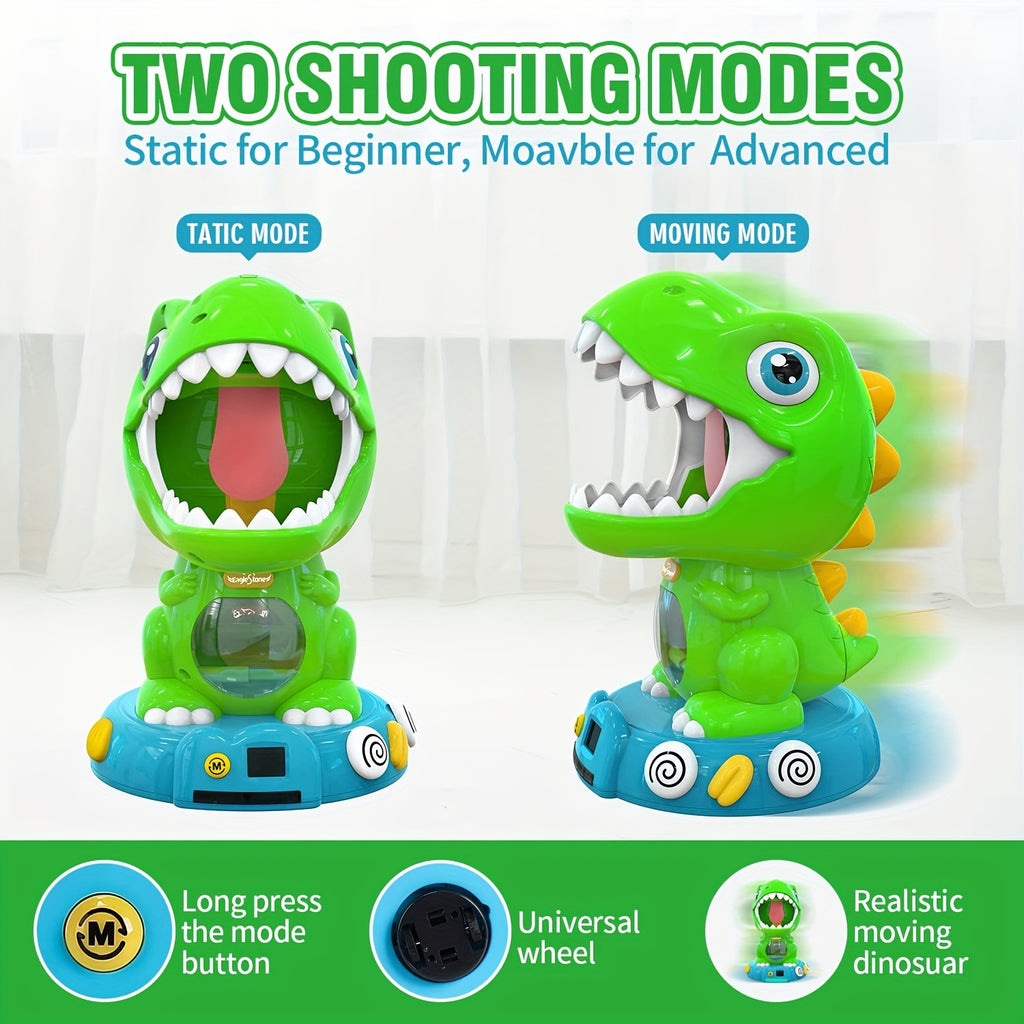 EagleStone Movable Dinosaur Toys For Kids 5-7, Spaying & Auto Scoring, Dino Shooting Target Game With 2 Pump Guns, 48 Foam Balls, Sound, Fun Gift For Boys & Girls, Party Favor