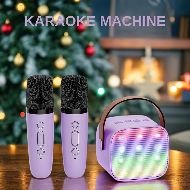 BONAOK, Karaoke Toys For Kids With 2 Microphones, Karaoke Machine With LED Light And Voice Changing Effect, Suitable For Birthday Party, Family Party, Halloween, Christmas Speaker Singing Machine.