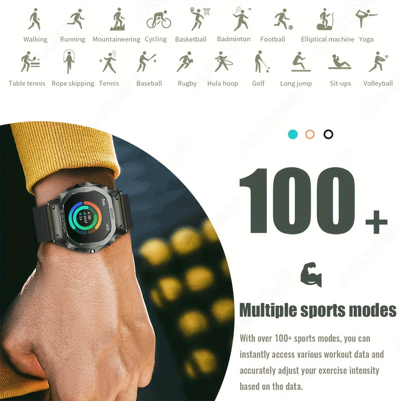 ساعة ذكية جديدة للرجال مقاس 1.57 بوصة رياضية خارجية مع إمكانية الرد على المكالمات/إجرائها متوافقة مع هواتف iPhone وAndroid طراز G-SHOCK