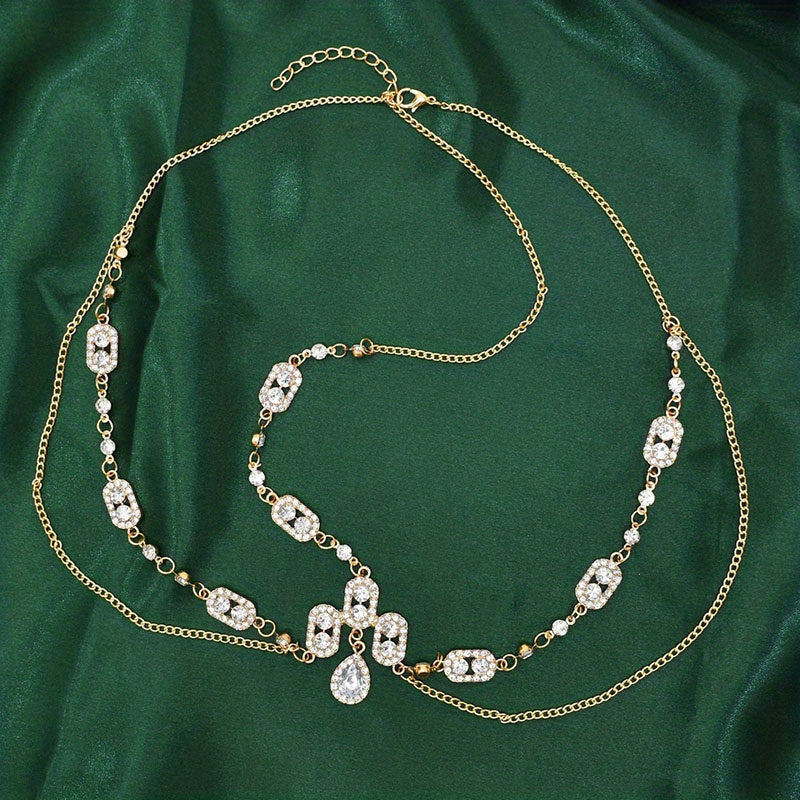 Women Rhinestone Chain Head Piece Head Jewelry Exquisite Elegant Headband Bridal Hair Accessories