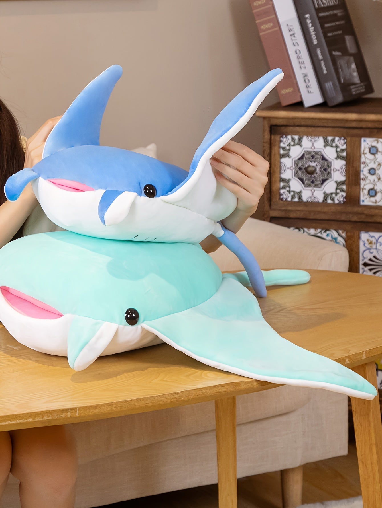 1pc, Batfish Devil Fish Doll Plush Toy, Soft Plush Toy, Plush Pillow, Hugging Pillow, Toys For Kids, Gift For Kids, Birthday Gift, Home/Room/Bed/Sofa/Car Decor