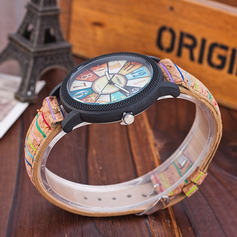 Quartz Watches For Men Wooden Pu Leather Wrist Watch Alloy Pointer Great Gift For Her