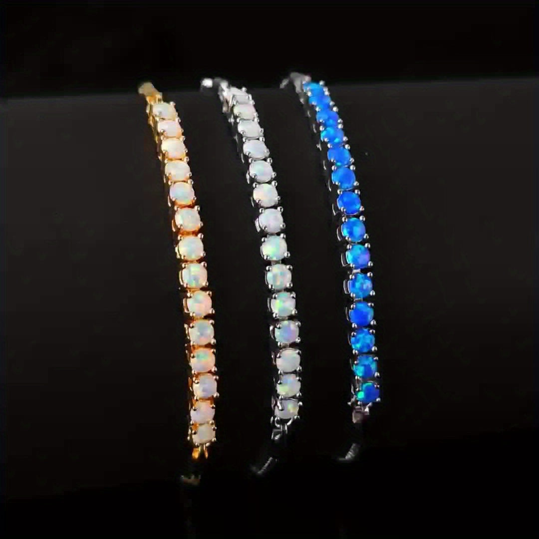 [Romantic Bracelet] Romantic Elegant Women's Coveted Choice - Australian Precious Synthetic Opal Stretch Bracelet | Dazzling Multicolor Unique Charm, Versatile Exquisite Jewelry for Holiday Gifts or Personal Use