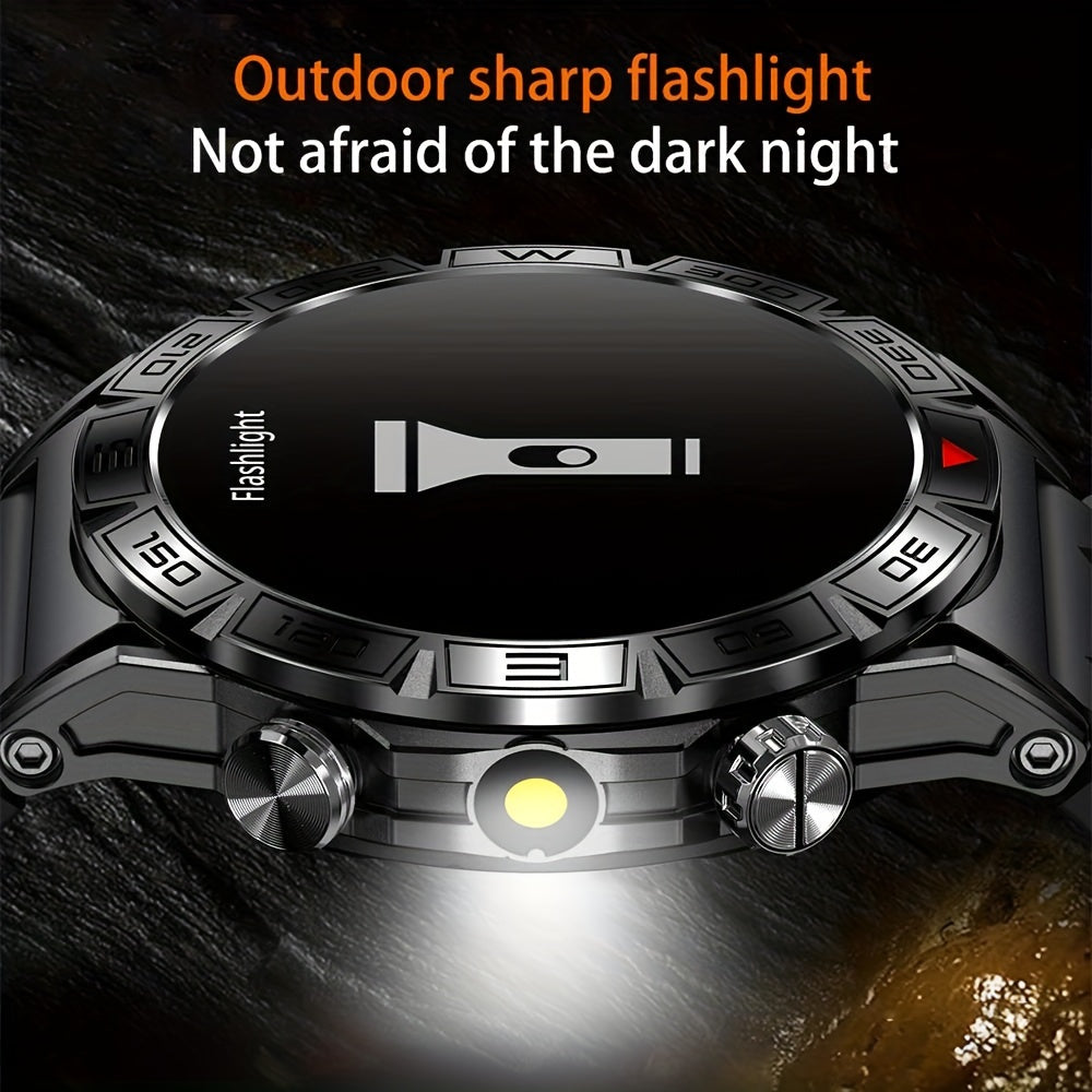 2024 New Outdoor Sport Smart Watch Men Women 1.43" AMOLED 450mAh Battery Wireless Calls SMS Notification Monitoring GPS Track+Altitude+Barometric Pressure+Compass+Flashlight Smart Watches For Android Iphone