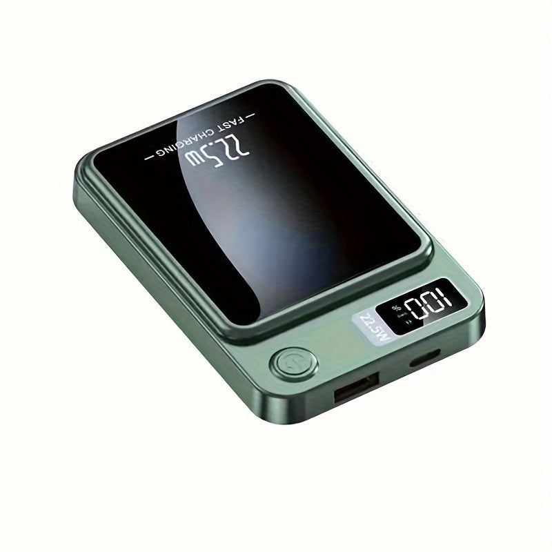 بنك طاقة لاسلكي مغناطيسي بسعة 10000 مللي أمبير في الساعة مع شحن سريع بقوة 22.5 وات/PD20 وات لأجهزة iPhone15/14/13/12 وهواتف Android، شاحن محمول مزود بمنفذ USB/Type-C وشاشة رقمية LED، مناسب للسفر في الهواء الطلق والنسخ الاحتياطي في حالات الطوارئ