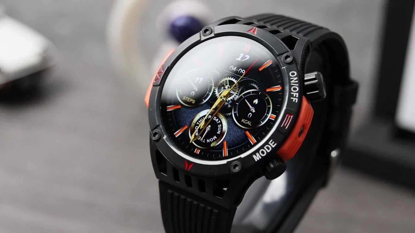 QTLJJBY Smart Watch Wireless Answer And Call SOS Outdoor Watch Outdoor Sports Watch LED IP68 Compass Fitness Tracker Pedometer Multimedia Message Display, Suitable Mobile Phones, Men's And Women's Smart Watches Gift