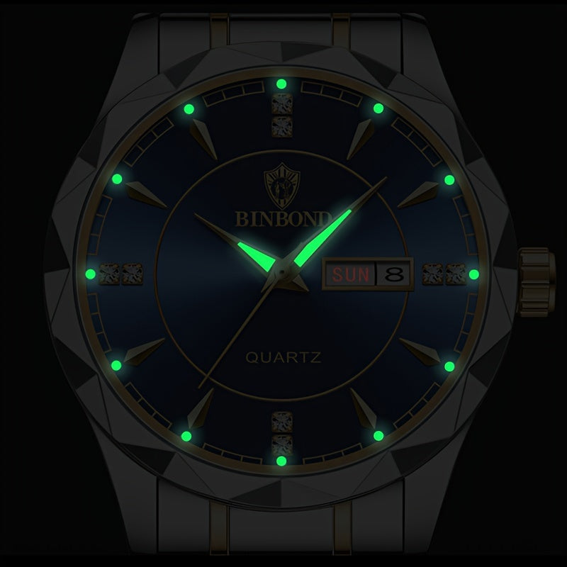 2pcs/set, Business Double Calendar Waterproof Men's Watches Set, Valentine's Day Gift