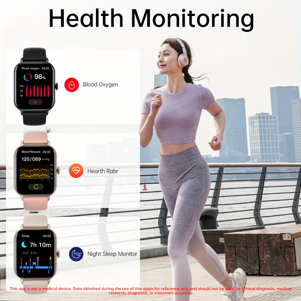 Smart Watch For Women&Men, 2.01 Inch Full Touch Screen, Smart Call Watch Round Style, Answer And Make Call, Message Push, Compatible With IPhone And Android Phones, Fashionable Fitness Tracking Watch, Steps, Distance, Calorie