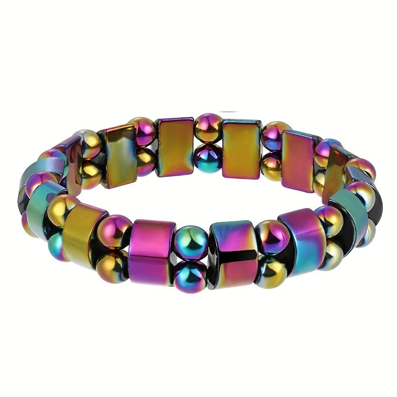 1pc Trendy Cool Creative Hematite Magnetic Stone Bracelet Decorative Accessories For Holiday Party Gift Women Men Accessories Jewelry Gifts