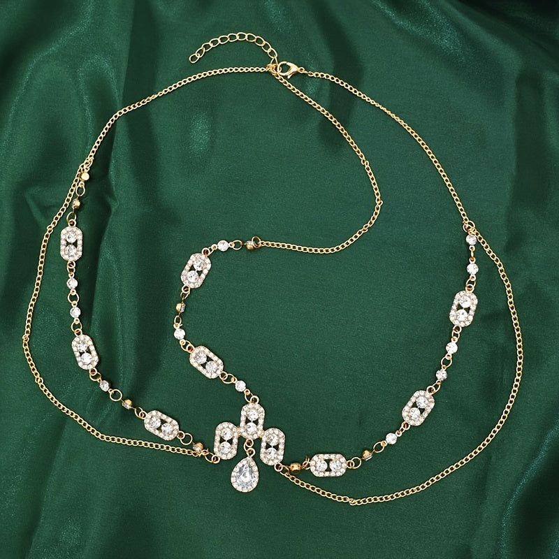 Women Rhinestone Chain Head Piece Head Jewelry Exquisite Elegant Headband Bridal Hair Accessories