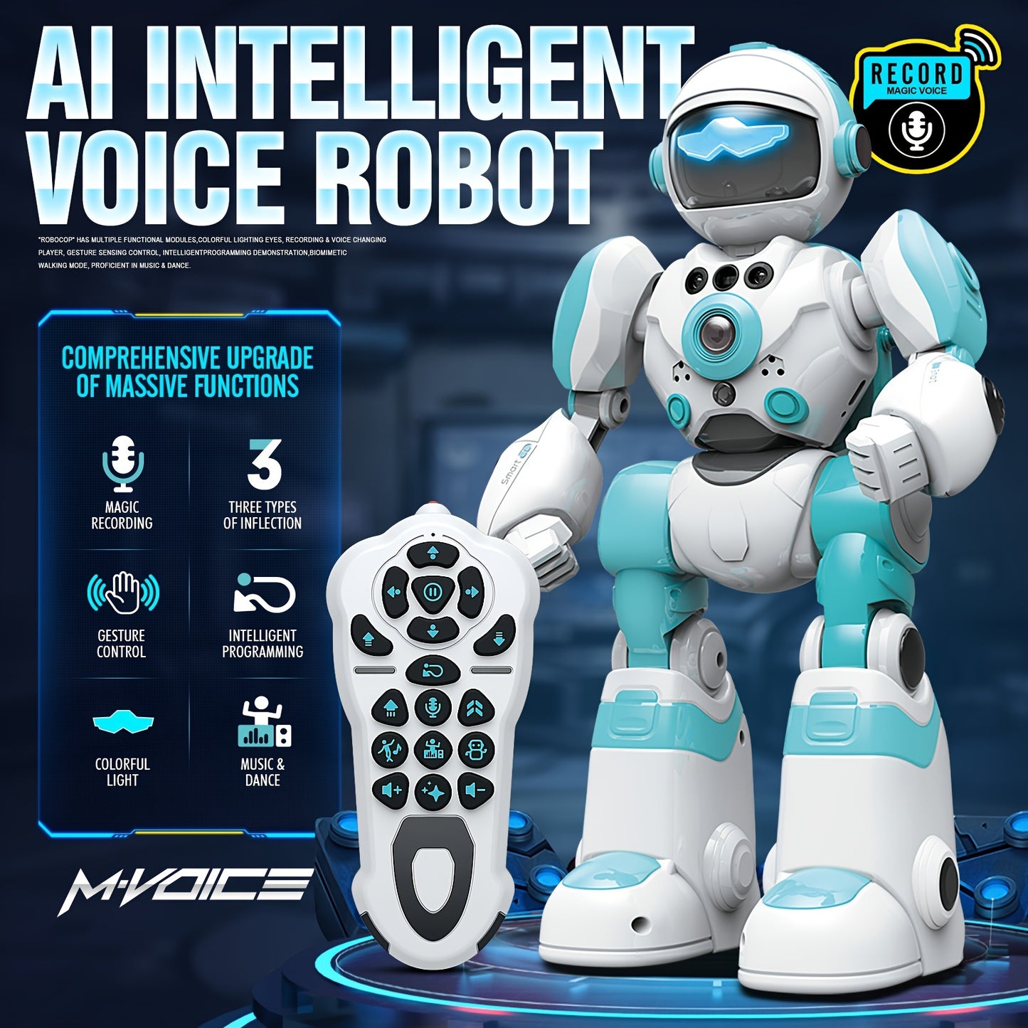 RC AI Robot Gesture Control Voice Command Programmable Touch-sense Music Song Dance Remote Control Robot For Children's Toys For Kids Ages 3+ Boys And Girls For Birthday Gifts