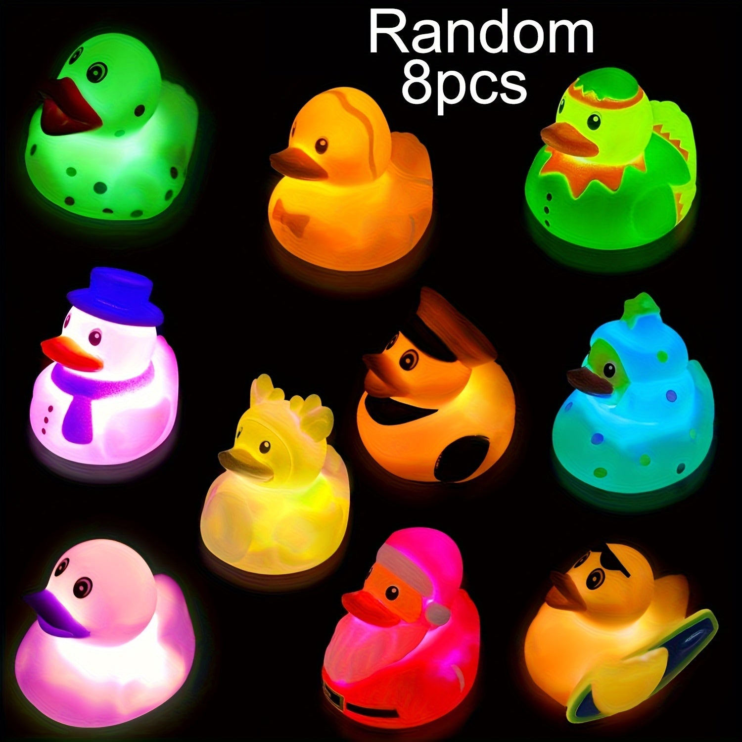 ألعاب استحمام على شكل بط مضيء لعيد الميلاد للأطفال الصغار والأولاد والبنات كهدايا تذكارية للحفلات