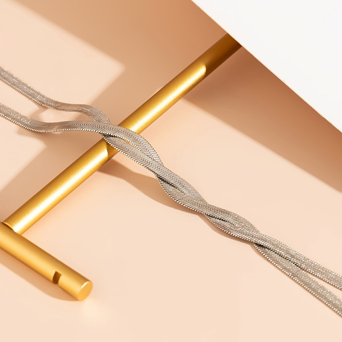 1pc Simple Handwoven Flat Snake Chain Long Tassel Necklace - Fashion Jewelry Gift for Mom, Wife, Girlfriend, Best Friend