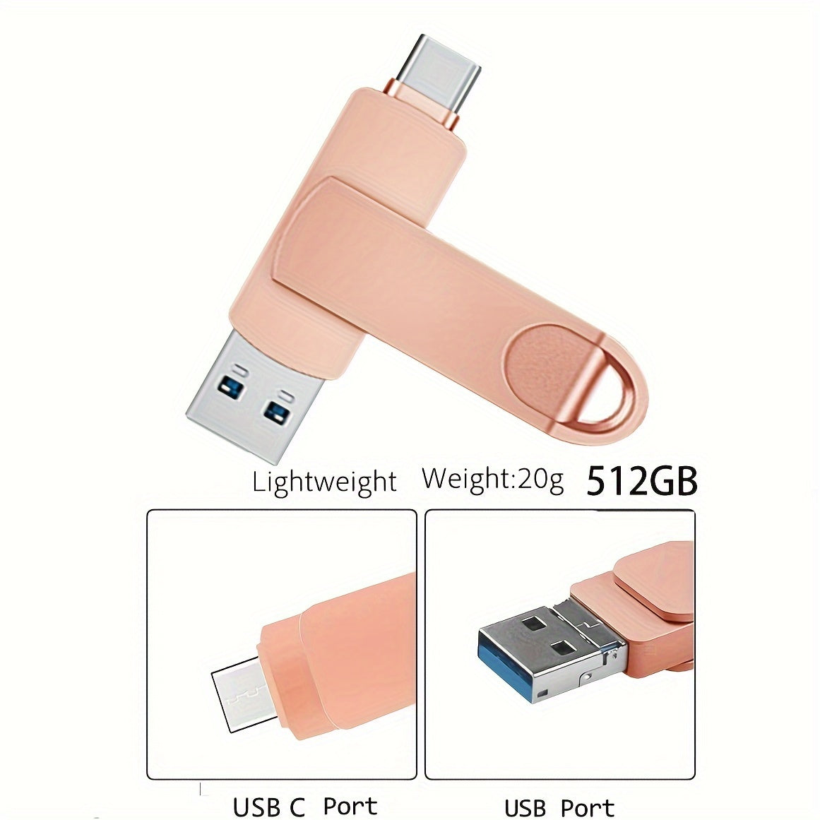 1TB High-Speed USB C Flash Drive - Dual USB 3.0 Memory Stick for Android Phones, MacBook Pro, iPad, Laptop, Computer, and PC - External Data Storage with Fast File Transfer, Compact Design, and Reliable Performance