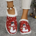 Womens Cozy, Thick-soled Cotton Slippers For Christmas