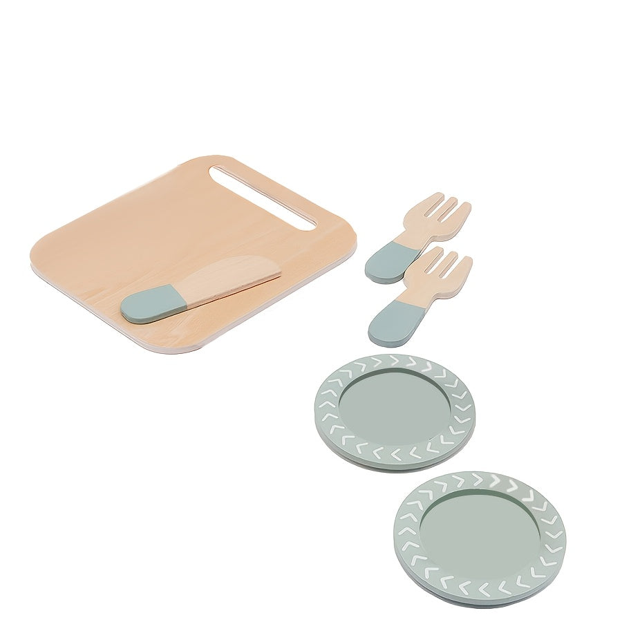 22pcs Play Kitchen Accessories Wooden Toys For Kids 3+, Kids Kitchen Play Set Wooden, Toys Pretend Play Kitchen Set For Kids 3+, Realistic Dishes Presents For Girls Boys