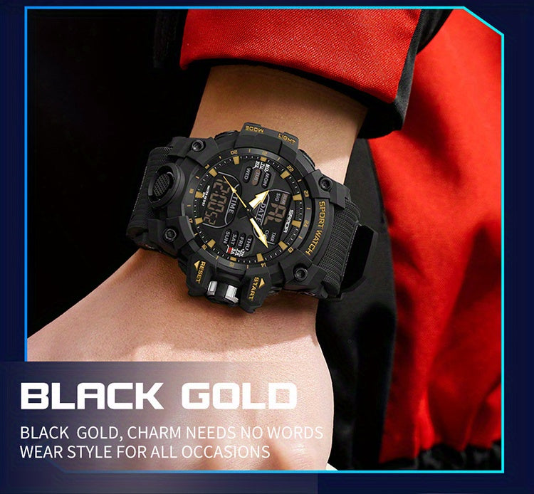 Stylish SANDA Waterproof Multi-Functional Watch for Men - Wrist Watches with Date Display, Alarm, Stopwatch, and LED Light - Perfect for Outdoor Activities