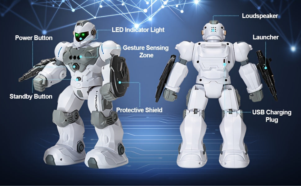 Control Robot Toys for Kids: Intelligent Programmable Robot Gifts for Kids Popular Science Story Toys with 2.4Ghz WiFi Signal Gesture Sensing for Kids