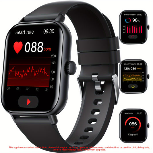 ساعة ذكية للنساء والرجال، شاشة لمس كاملة 2.01 بوصة، ساعة مكالمات ذكية بتصميم دائري، الرد على المكالمات وإجراءها، دفع الرسائل، متوافقة مع هواتف آيفون وأندرويد، ساعة تتبع لياقة بدنية أنيقة، عدد الخطوات والمسافة والسعرات الحرارية