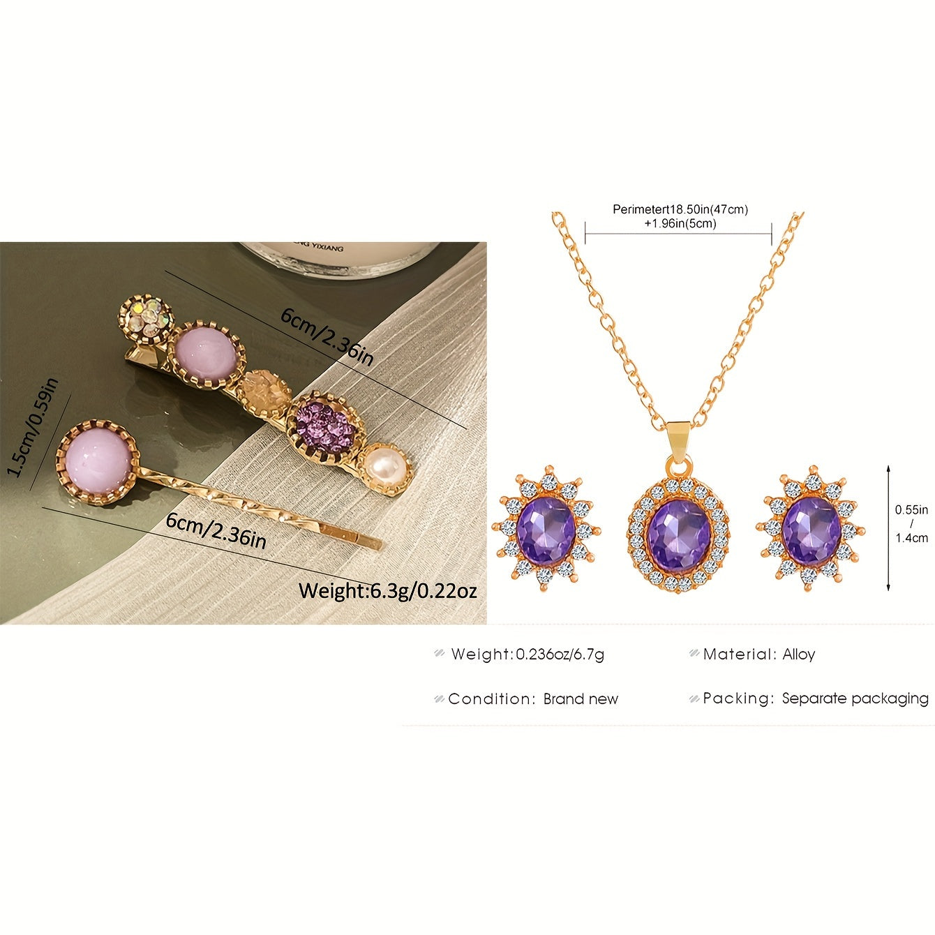 6pcs Purple Quartz Watches For Women Pu Leather Wrist Watch Alloy Pointer Jewelry Set Great Gift For Her Mom Girlfriend Gifts For Eid