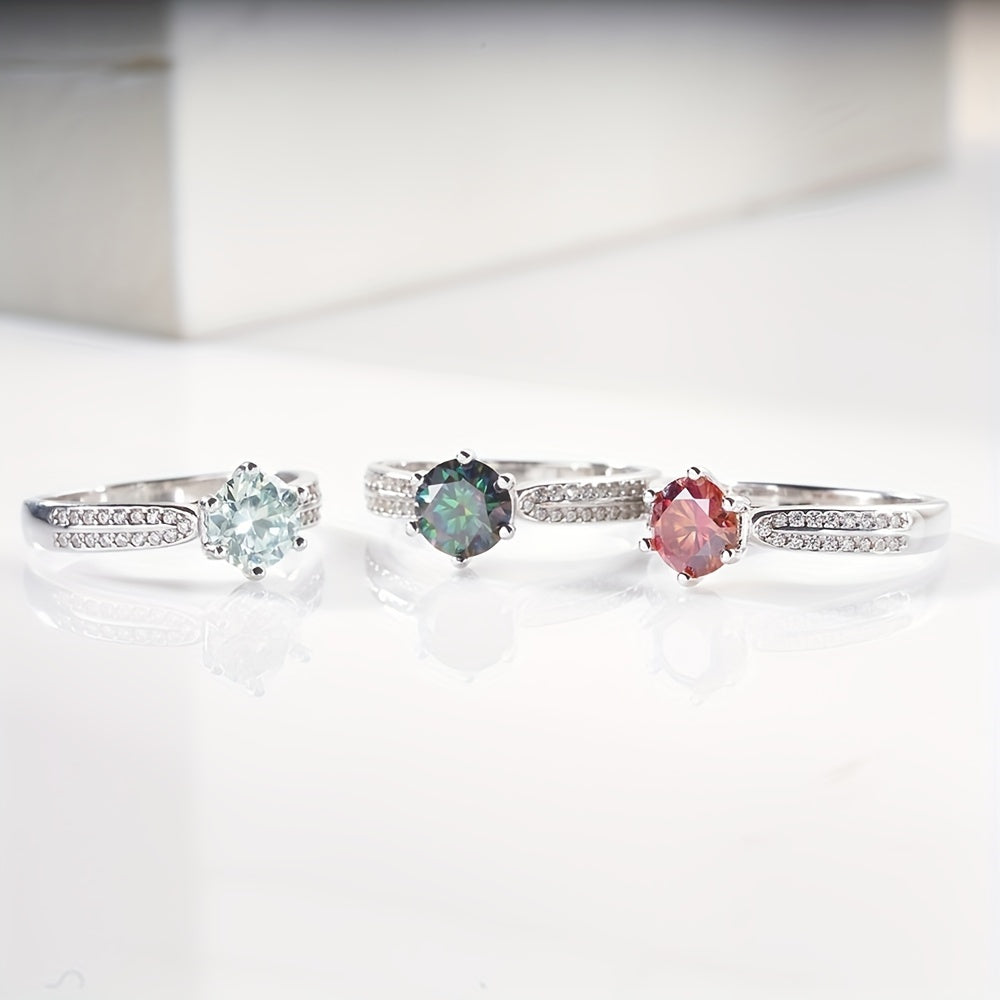 Tancise Original 925 Sterling Silvery Ring Moissanite Moissanite with Certificate Fine Jewelry Wedding Engagement Rings for Women