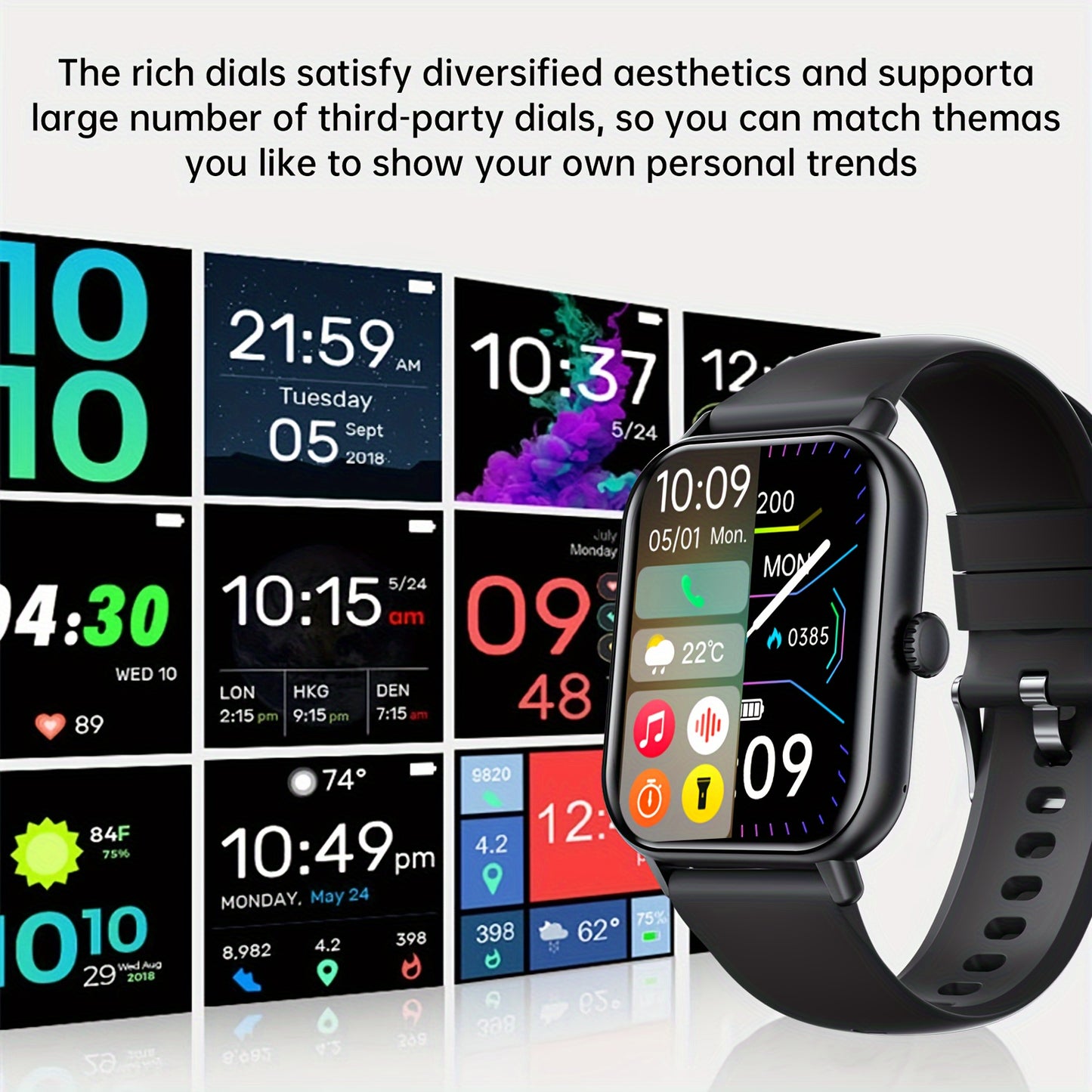 Smart Watch For Women&Men, 2.01 Inch Full Touch Screen, Smart Call Watch Round Style, Answer And Make Call, Message Push, Compatible With IPhone And Android Phones, Fashionable Fitness Tracking Watch, Steps, Distance, Calorie
