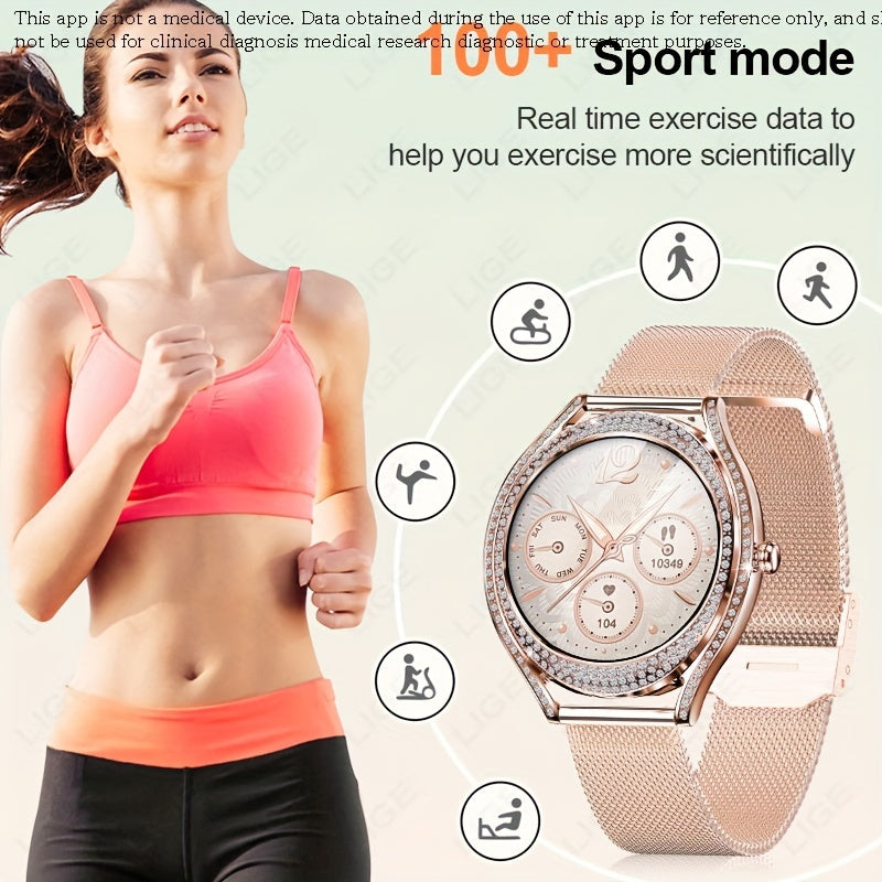 Smart Watch (Answer/Make Call), 128"AMOLED High-definition Color Screen, IP67 Waterproof/ Calculator/ Engineering Test Mode & Shipping Mode/Do Not Disturb Mode/Battery Saver Mode Fitness Watches for Women & Men