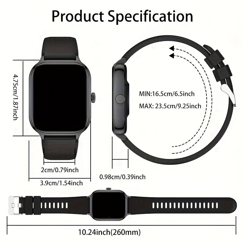 Smart Watch For IPhone And Android Phones, Full Touch Screen Smart Watch, Wireless Calling, Music Playback, Voice Control, Suitable For Both Men And Women, With Multiple Sports Modes, Custom Wallpaper